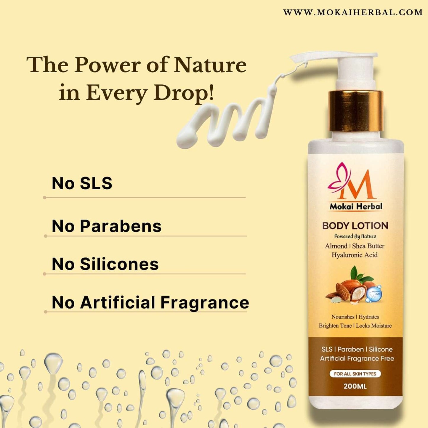 Hyaluronic acid & Almond Body Lotion- Deep Nourishment, Intense Hydration (50% off)