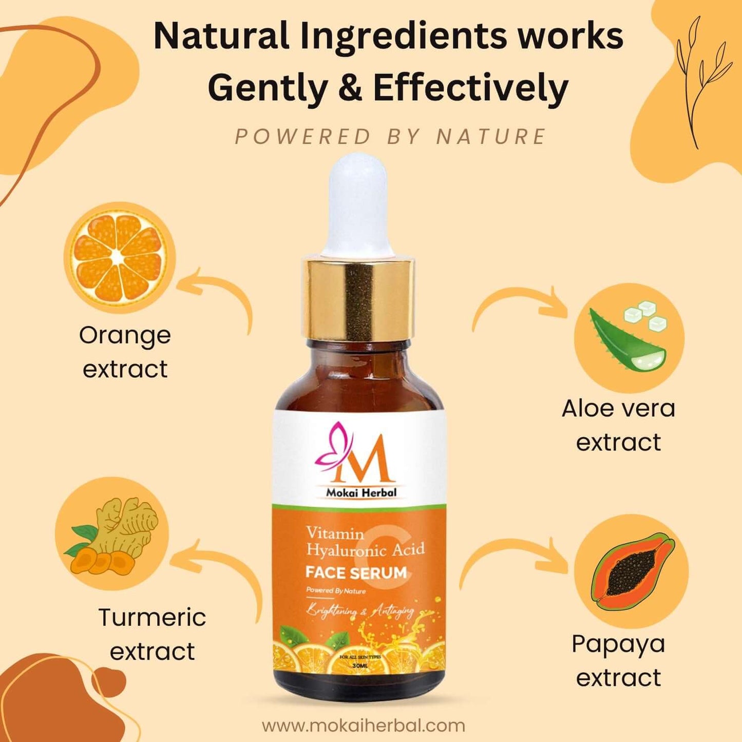 Natural Vitamin C & Hyaluronic Acid Face Serum (50% off)