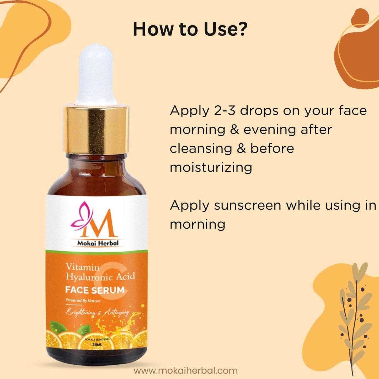 Natural Vitamin C & Hyaluronic Acid Face Serum (50% off)