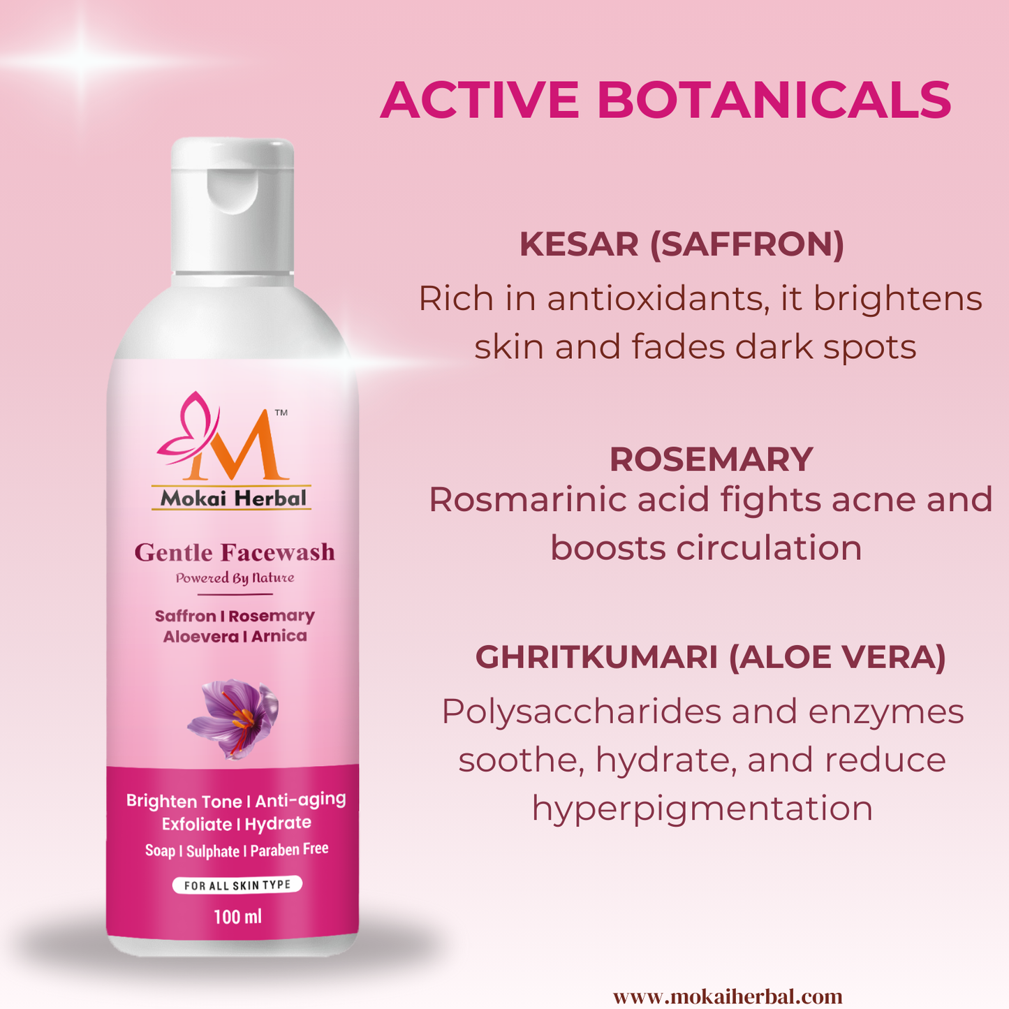 Saffron & Rosemary Face Wash for Clear, Radiant Skin (50% off)