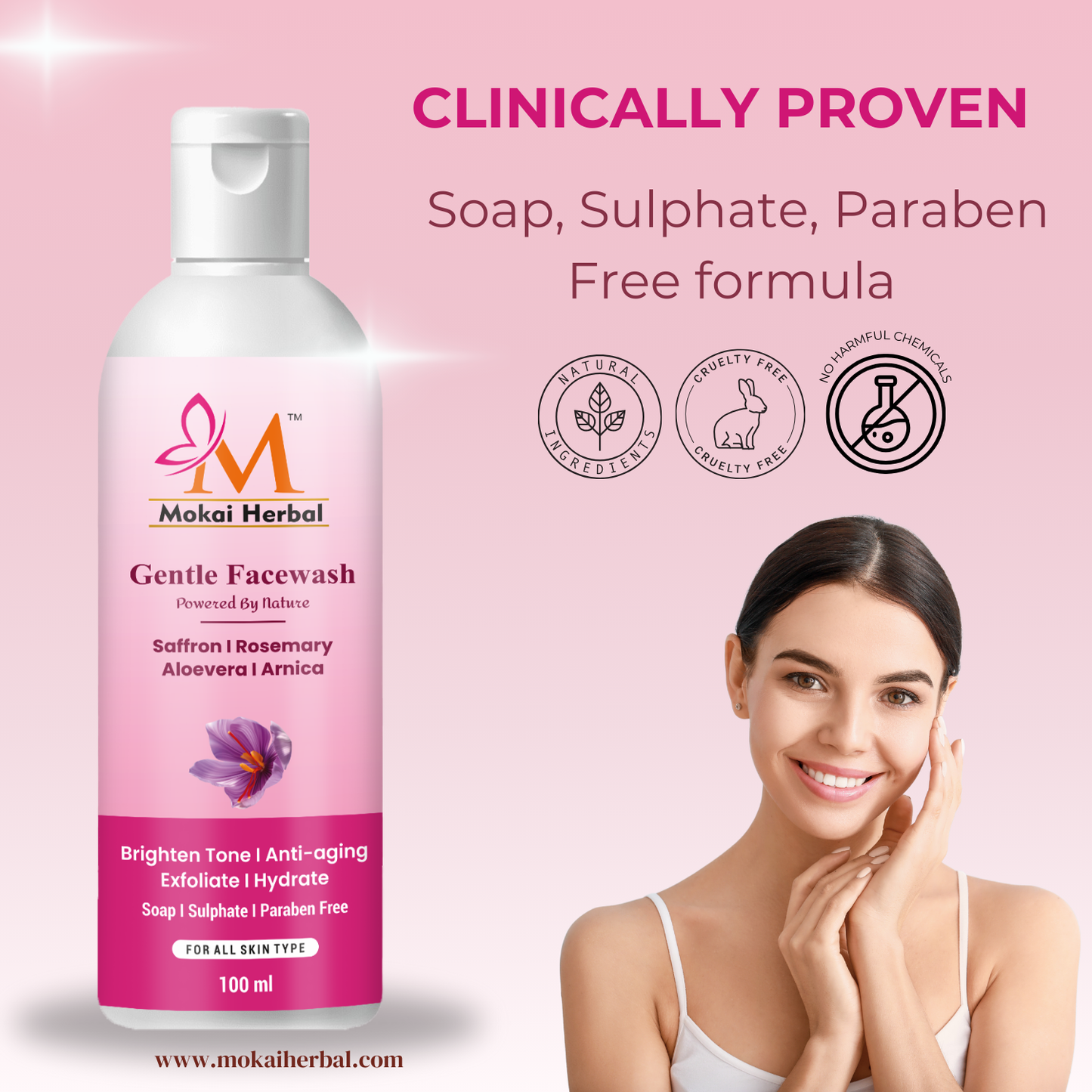 Saffron & Rosemary Face Wash for Clear, Radiant Skin (50% off)