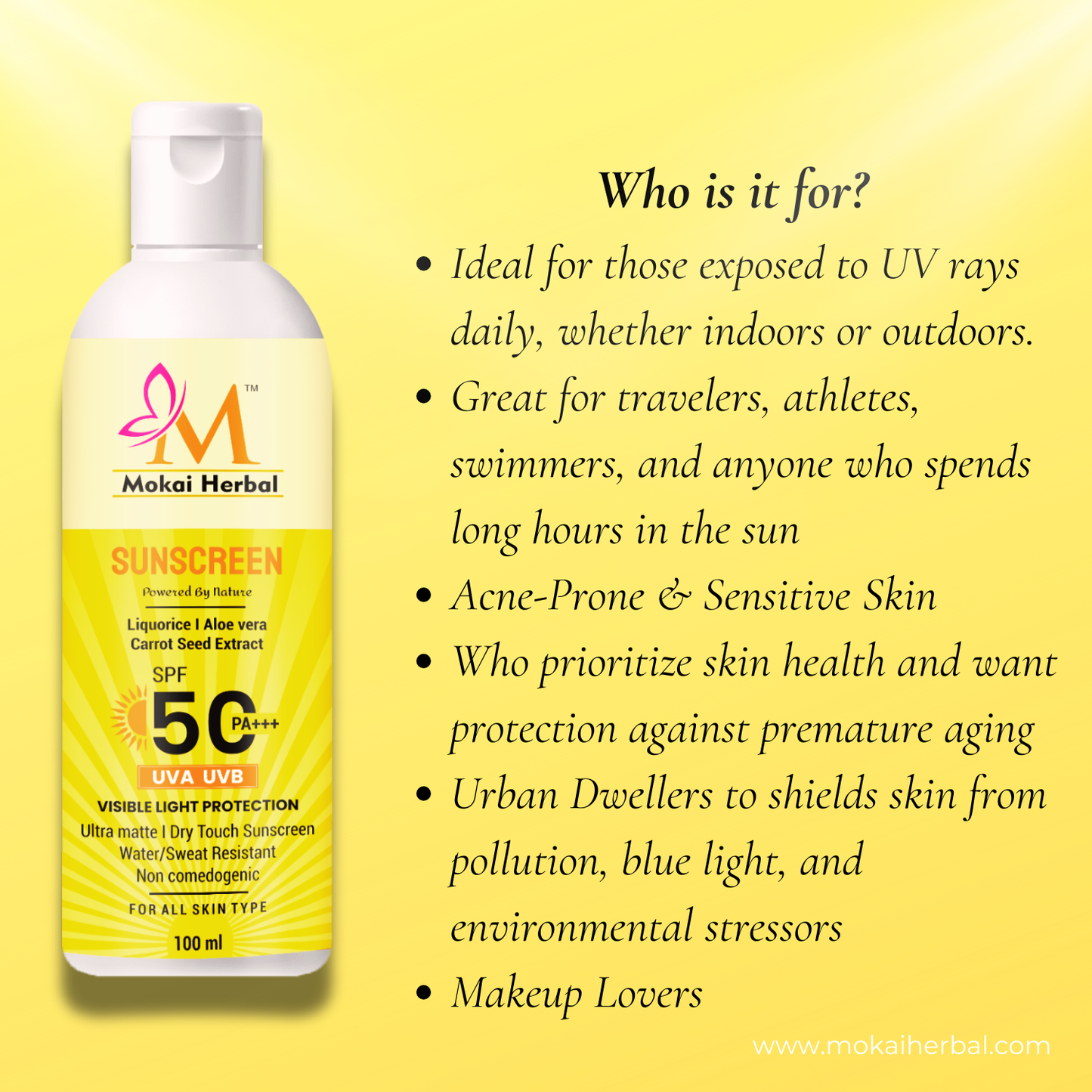 Natural Sunscreen SPF 50 PA+++ Ultra Matte & Dry Touch (50% off)