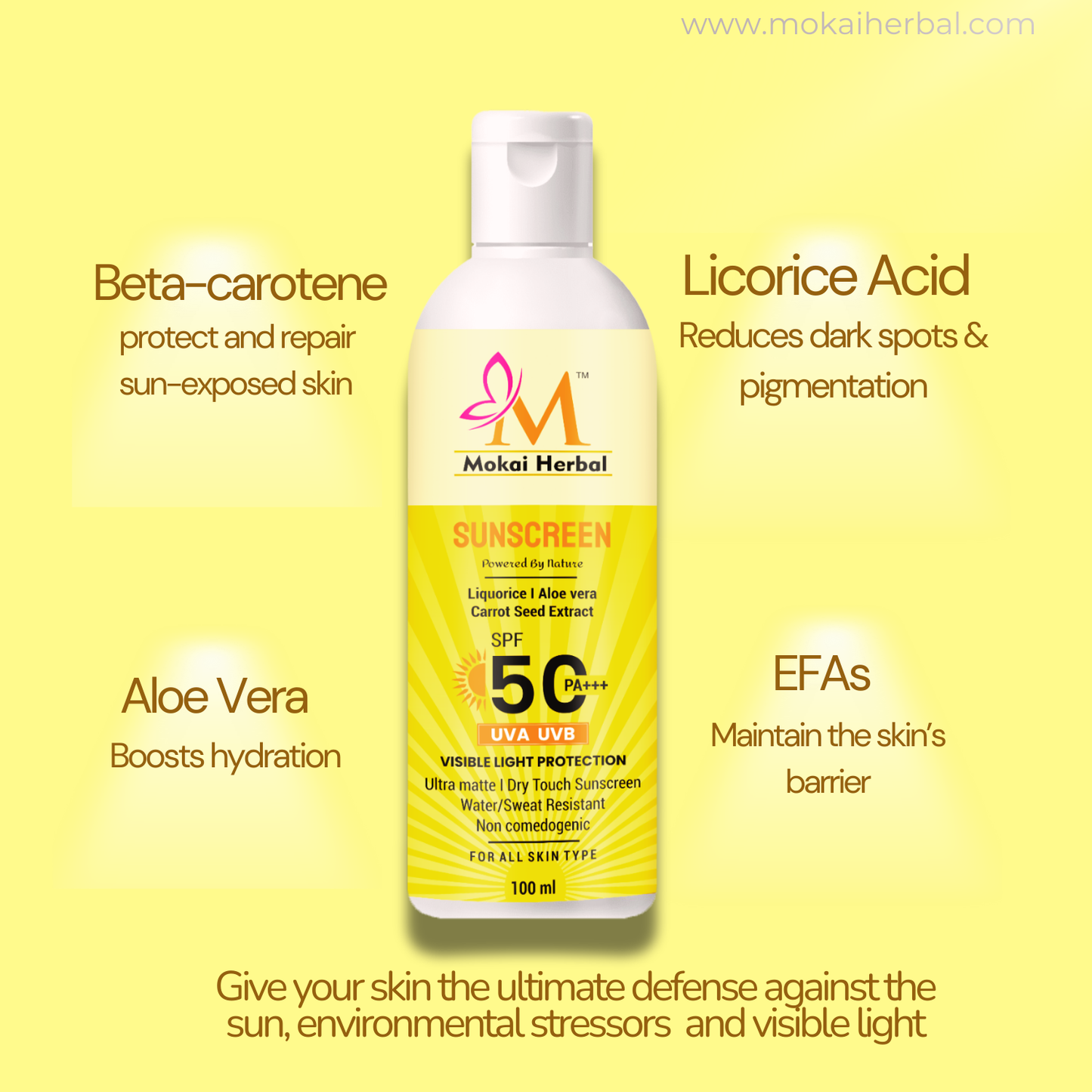 Natural Sunscreen SPF 50 PA+++ Ultra Matte & Dry Touch (50% off)